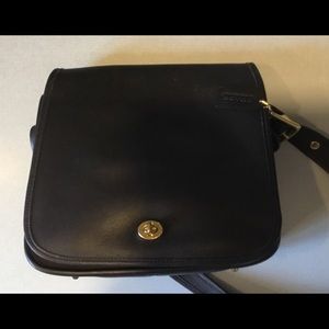 Coach Stewardess Black Leather Bag